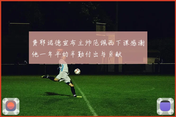 费耶诺德宣布主帅范佩西下课感谢他一年半的辛勤付出与贡献